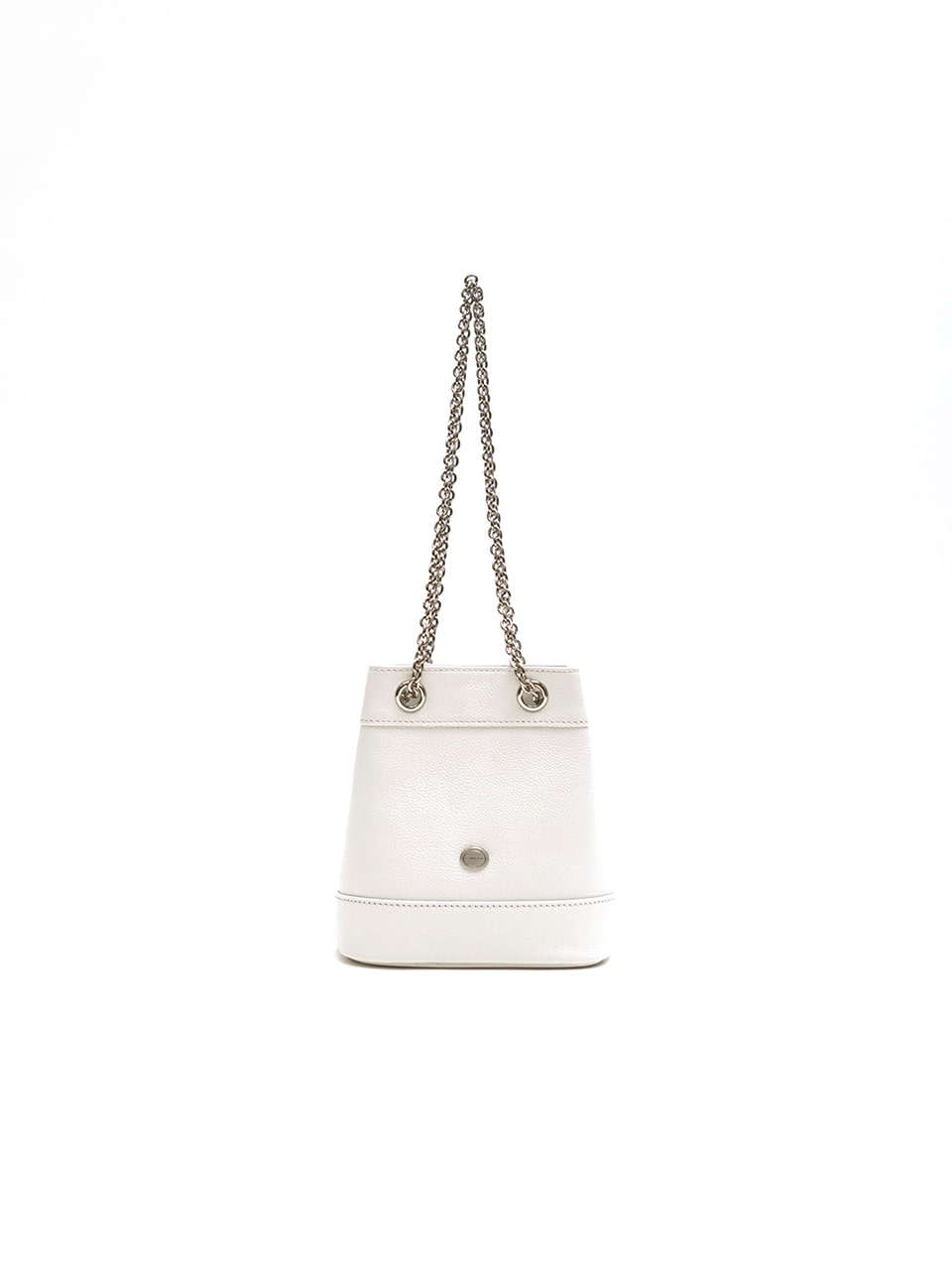[New 10% off] Silver pendant mini chain bag / white